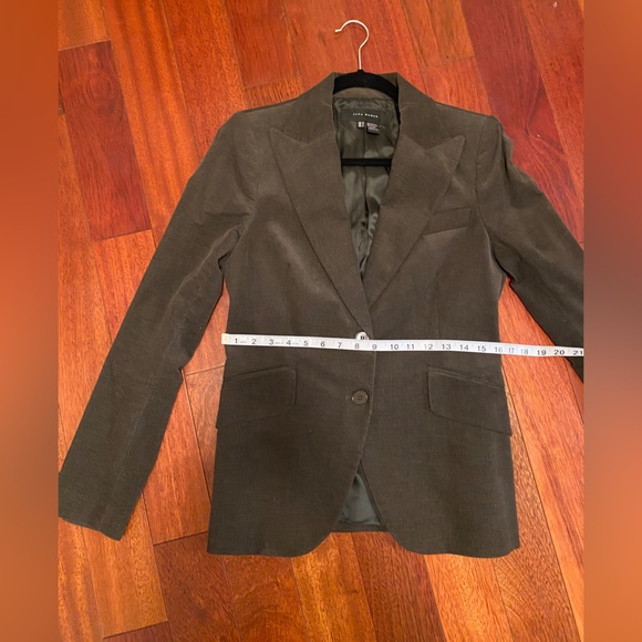 Zara Fall Corduroy Blazer US 6 - NWOT Brown/Green - Picture 8 of 11